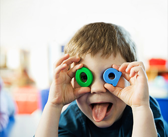 Child making a funny face