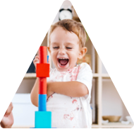 Child stacking blocks