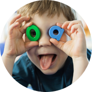 Child making a funny face