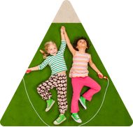 Children posing with a jumprope
